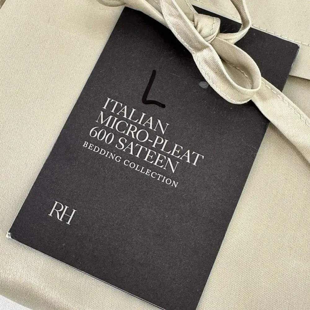 Restoration Hardware Italian Micro Pleat 600 Sateen Lumbar Sham Set Sand Tan